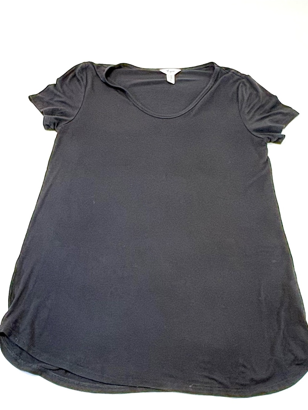 Thyme Maternity Black Scoop Neck Short Sleeve Tunic Top - Size XS